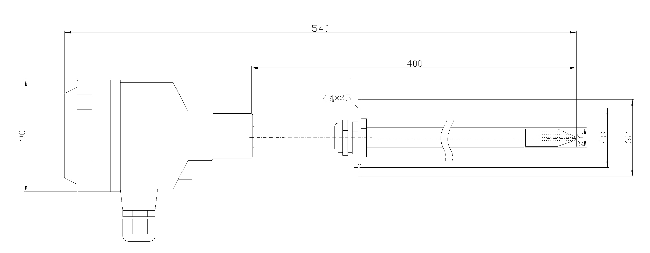 HT400-F hgih Temperatur a Fiichtegkeet Sensor