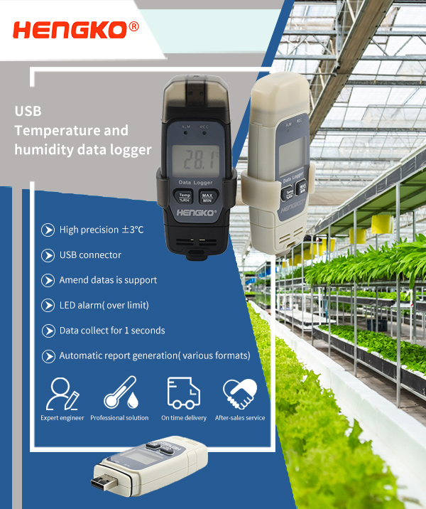 Temperatūras un mitruma IOT-USB temperatūras un mitruma reģistrators 7