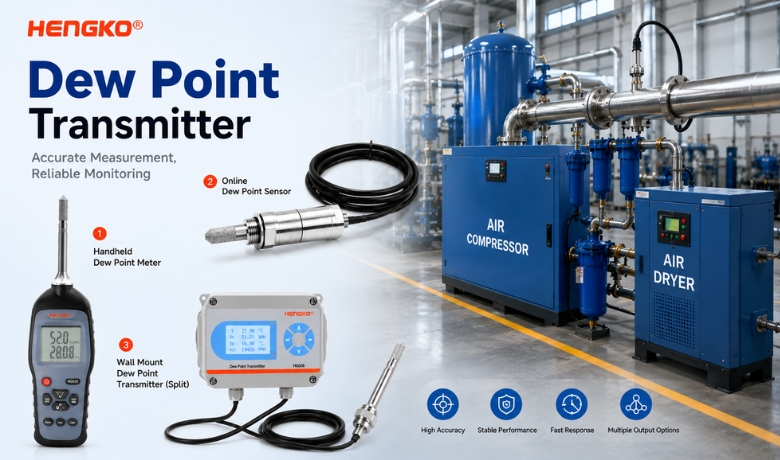 Dew Point Transmitter Accurate Measurement for Air Compressor and Air Dryer by HENGKO