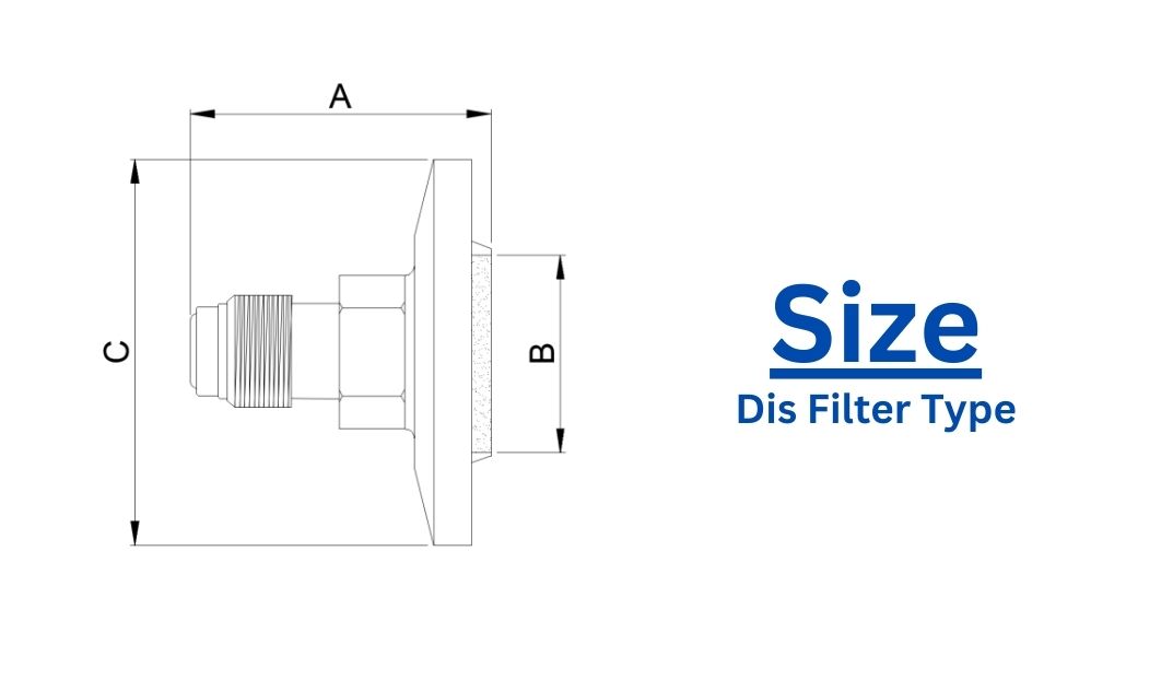 Dis Filter Type High Purify high pressure gas diffuser Size Diagram
