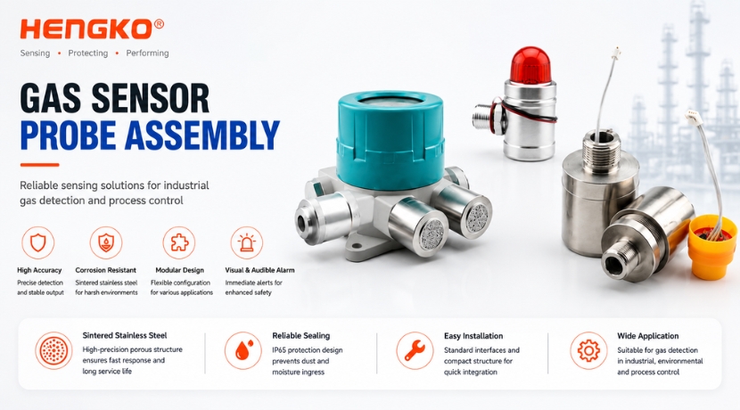 Gas Sensor Probe Assembly OEM Factory by HENGKO 2026