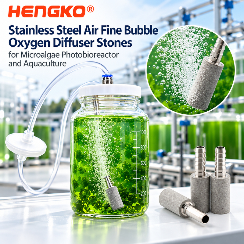 Stainless Steel Air Fine Bubble Oxygen Diffuser Stones for Microalgae Photobioreactor and Aquaculture OEM