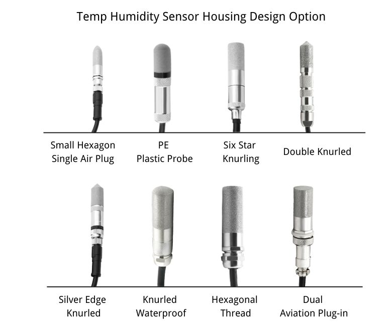 Option de connecteur de conception de boîtier de capteur d'humidité et de température