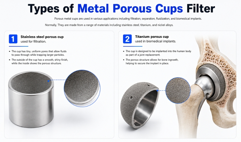 Types of Metal Porous Cups Filter
