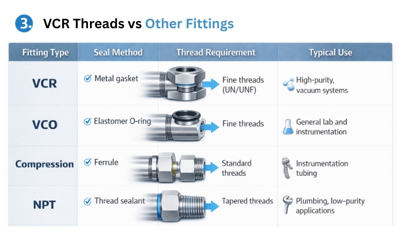 VCR Threads vs Other Fittings