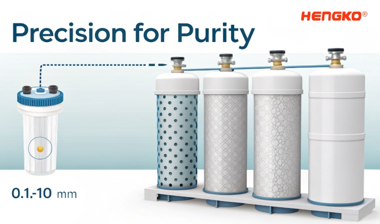 gas filtration by different pore size
