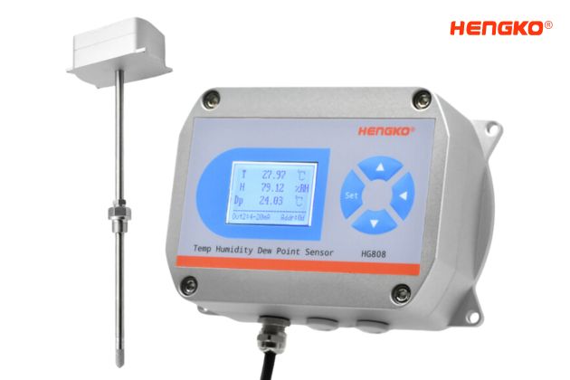 high temperature humidity transmitter with long screw metal probe display (2)