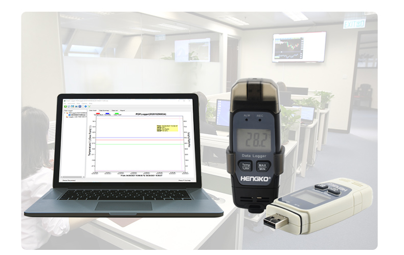 iqondo lobushushu wireless kunye nokufuma data logger